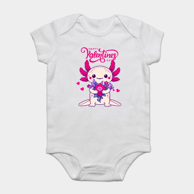 Axolotl Valentine Baby Bodysuit by JessArty